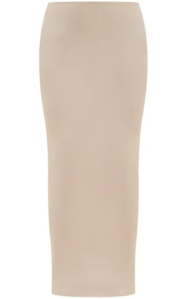 Sale PrettyLittleThing Faux Suede Maxi Skirt Light Grey
