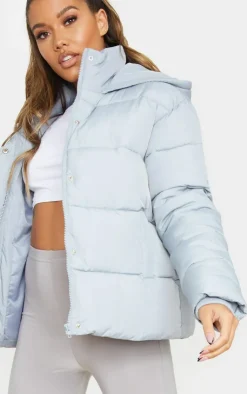 PrettyLittleThing Puffer Jackets*Padded Panel Puffer Hooded Jacket