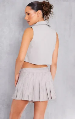 PrettyLittleThing Shirts*Stretch Woven Collar Detail Waist Coat