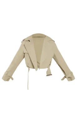 PrettyLittleThing Trench Coats*Cropped Belted Hem Trench Coat