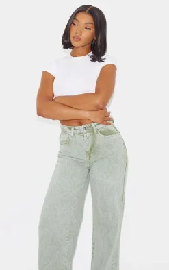 Light Khaki Wash Straight Leg Jean