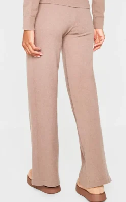 Clearance PrettyLittleThing Soft Knit Drawstring Waist Pants Light Mocha