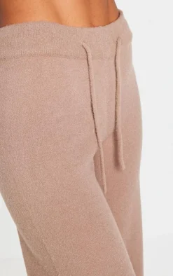 Clearance PrettyLittleThing Soft Knit Drawstring Waist Pants Light Mocha