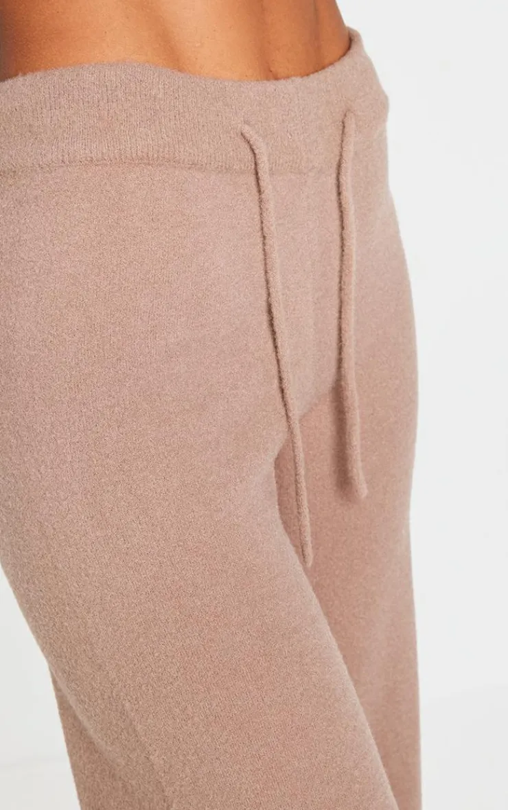 Clearance PrettyLittleThing Soft Knit Drawstring Waist Pants Light Mocha