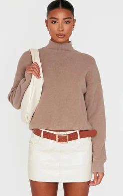 PrettyLittleThing Oversized Sweaters*Soft Knit High Neck Oversized Sweater