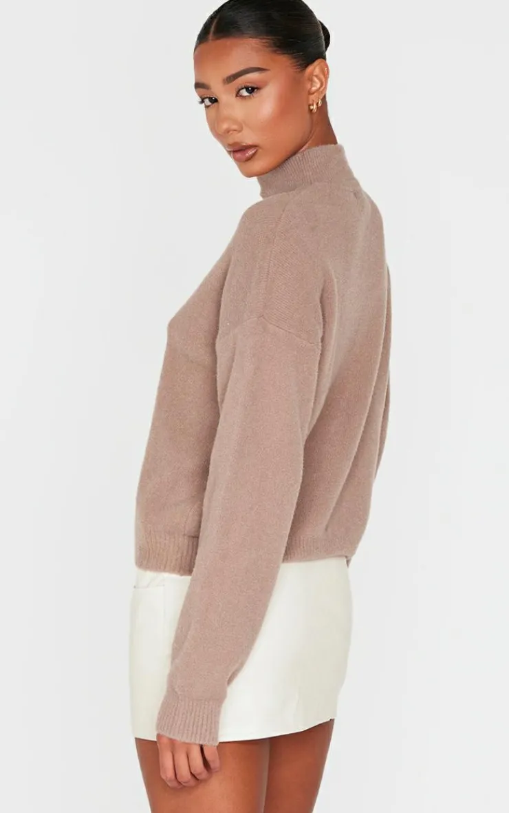 PrettyLittleThing Oversized Sweaters*Soft Knit High Neck Oversized Sweater