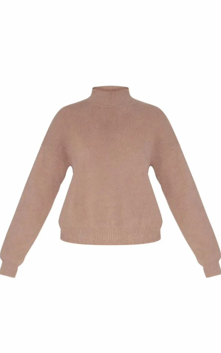 PrettyLittleThing Oversized Sweaters*Soft Knit High Neck Oversized Sweater