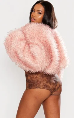 PrettyLittleThing Faux Fur Coats*Ombre Crop Faux Fur Coat