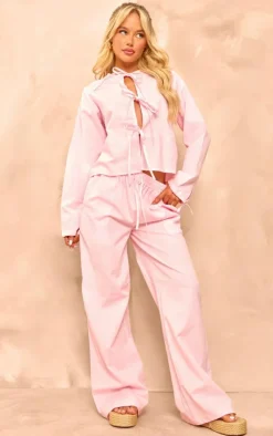 PrettyLittleThing Wide Leg Pants Light Pink