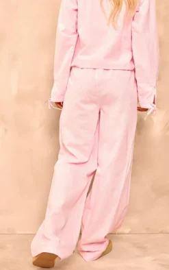 PrettyLittleThing Wide Leg Pants Light Pink