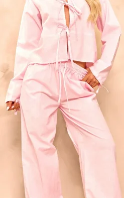 PrettyLittleThing Wide Leg Pants Light Pink
