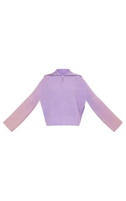 PrettyLittleThing Oversized Sweaters*Brushed Knit Zip Up Oversized Sweater