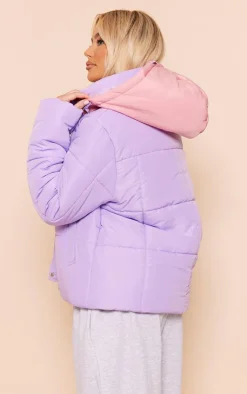PrettyLittleThing Puffer Jackets*Contrast Hood Puffer Jacket