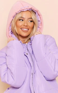 PrettyLittleThing Puffer Jackets*Contrast Hood Puffer Jacket