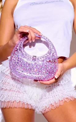 PrettyLittleThing Party Bags*Diamante Curved Mini Grab Bag