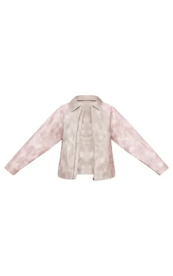 PrettyLittleThing Bomber Jackets*Faux Leather Contrast Panels Bomber Jacket