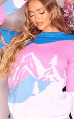Landscape Oversized Christmas Sweater-PrettyLittleThing Outlet