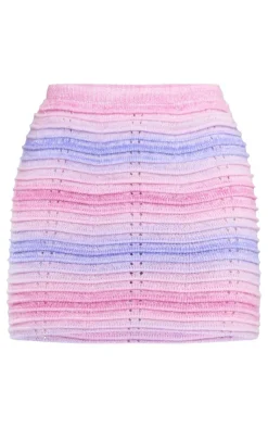 Outlet PrettyLittleThing Ombre Ripple Knit Mini Skirt Lilac