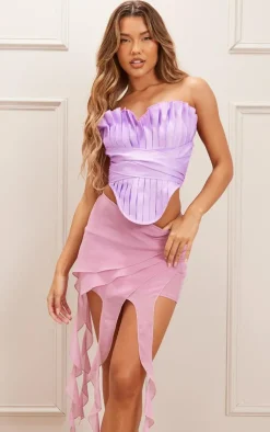 Pleated Drape Front Corset-PrettyLittleThing New