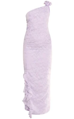 Shoulder Ruffle Hem Corsage Maxi Dress-PrettyLittleThing Best