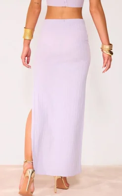 Best PrettyLittleThing Soft Rib Knit Maxi Skirt Lilac