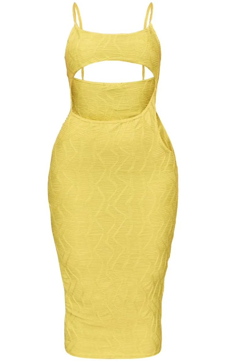 Crinkled Strappy Cut Out Waist Midi Dress-PrettyLittleThing New