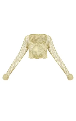 Best PrettyLittleThing Glitter Open Knit Faux Fur Cuff Cardigan Lime