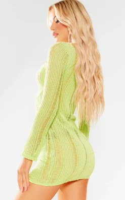 Laddered Cut Out Long Sleeve Bodycon Dress-PrettyLittleThing Online