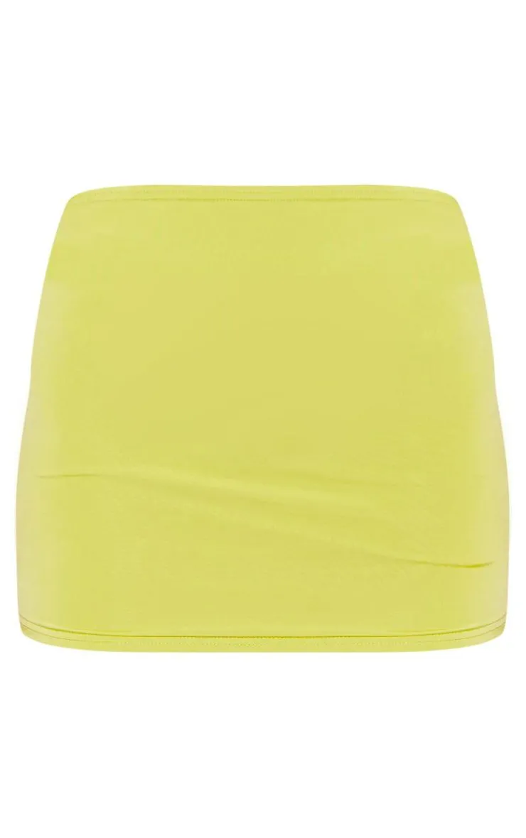 Outlet PrettyLittleThing Low Rise Slinky Micro Mini Skirt Lime