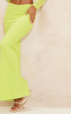 New PrettyLittleThing Mesh Low Rise Midaxi Skirt Lime