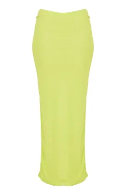 New PrettyLittleThing Mesh Low Rise Midaxi Skirt Lime