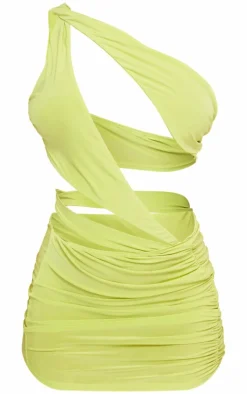 Slinky One Shoulder Cut Out Low Waist Bodycon Dress-PrettyLittleThing Clearance