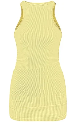 Snatched Rib Racer Neck Bodycon Dress-PrettyLittleThing