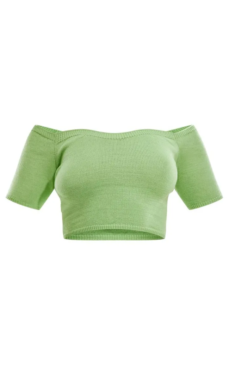 Sale PrettyLittleThing Soft Knit Mini Skirt Lime