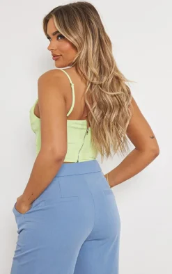 PrettyLittleThing Corsets*Strappy Pleated Bust Corset Detail Crop Top