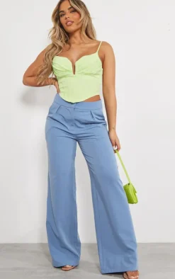 PrettyLittleThing Corsets*Strappy Pleated Bust Corset Detail Crop Top