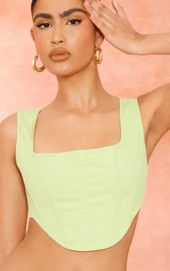 PrettyLittleThing Corsets*Stretch Woven Boned Corset Crop Top