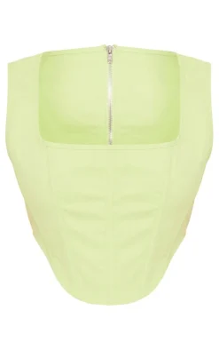 PrettyLittleThing Corsets*Stretch Woven Boned Corset Crop Top