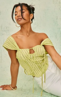 PrettyLittleThing Corsets*Textured Longline Binding Dipped Hem Corset
