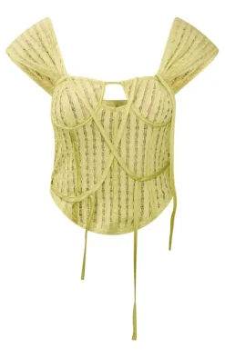 PrettyLittleThing Corsets*Textured Longline Binding Dipped Hem Corset