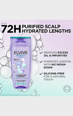 PrettyLittleThing Hair Care*L’Oréal Paris Elvive Hydra Pure 72h Shampoo with Hyaluronic Acid 400ml