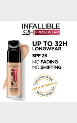PrettyLittleThing Foundation*L'Oreal Paris Infallible 32H Fresh Wear Foundation 145 Vitamin C SPF 25