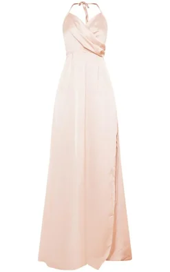 Lucie Silky Plunge Extreme Split Maxi Dress-PrettyLittleThing Hot