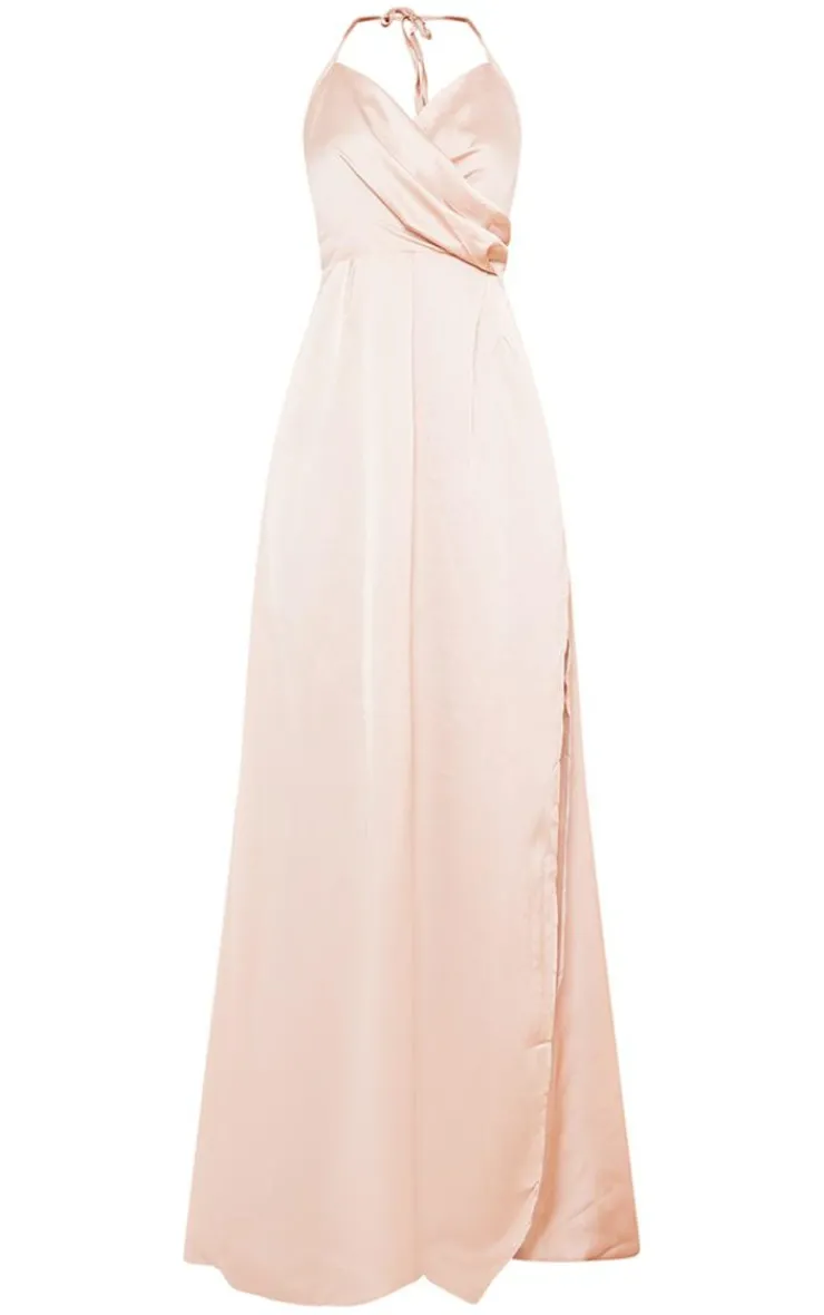 Lucie Silky Plunge Extreme Split Maxi Dress-PrettyLittleThing Hot