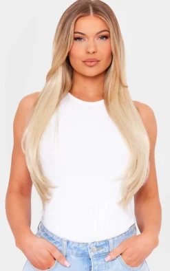 PrettyLittleThing Hair Extensions*Lullabellz 22" 5 Piece Super Thick Rooted Straight Clip In Hair Extensions