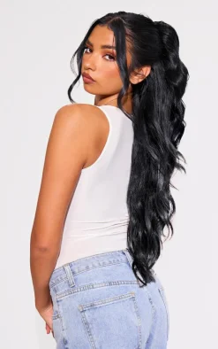 PrettyLittleThing Hair Extensions*Lullabellz Brushed Out Wave 16” Claw Clip Pony In