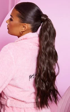 PrettyLittleThing Hair Extensions*Lullabellz Midi Grande Brushed Out Wave 22" Wraparound Pony Choc Brown
