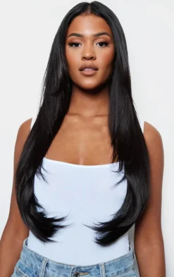 PrettyLittleThing Hair Extensions*Lullabellz Thick 24` 1 Piece Straight Clip In Hair Extensions Dark Brown