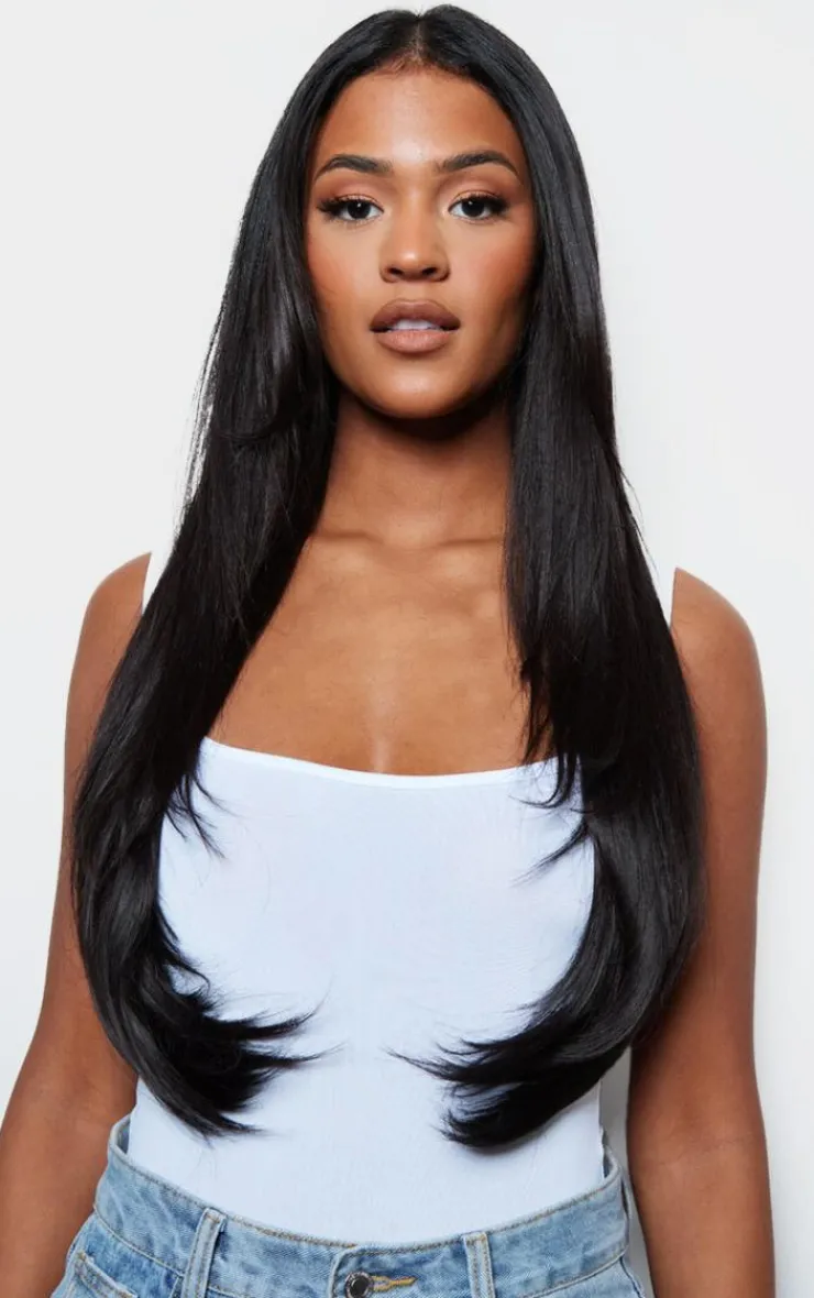 PrettyLittleThing Hair Extensions*Lullabellz Thick 24` 1 Piece Straight Clip In Hair Extensions Dark Brown