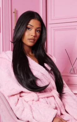 PrettyLittleThing Hair Extensions*Lullabellz Thick 24` 1 Piece Straight Clip In Hair Extensions Dark Brown